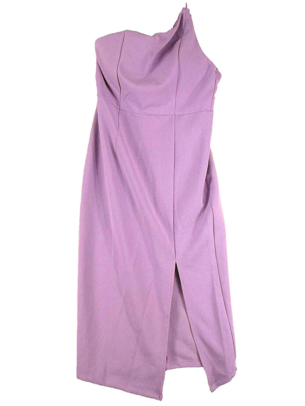 Hello Molly Womens One Shoulder Midi Dress Side Slit Sleeveless Size M Pink